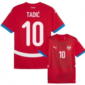 Srbsko Tadic 10 Domácí ME 2024 - Fotbalové Dresy (S/S)